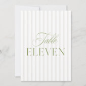 Elegante Sage Green & Beige Trouwtafel Nummer Kaart (Voorkant)