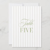 Elegante Sage Green & Beige Trouwtafel Nummer Kaart (Achterkant)