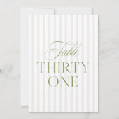 Elegante Sage Green & Beige Wedding 31 Tafelnummer (Achterkant)