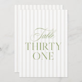 Elegante Sage Green & Beige Wedding 31 Tafelnummer (Voorkant / Achterkant)