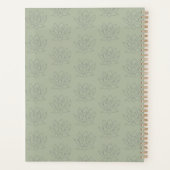 Elegante Sage Green Bloemen Lotus Dream Big Planner (Achterkant)