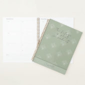 Elegante Sage Green  Bloemen Lotus Toekomst Planner (Display)