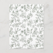 Elegante Sage Green  Bloemenbruiloft Informatiekaartje (Achterkant)