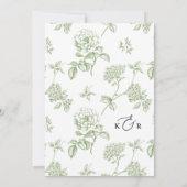 Elegante Sage Green Bloemenbruiloft Kaart (Achterkant)