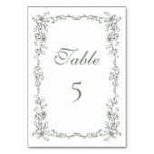 Elegante Sage Green Bloemenbruiloft Kaart (Voorkant)