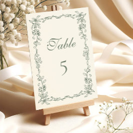 Elegante Sage Green  Bloemenbruiloft Kaart