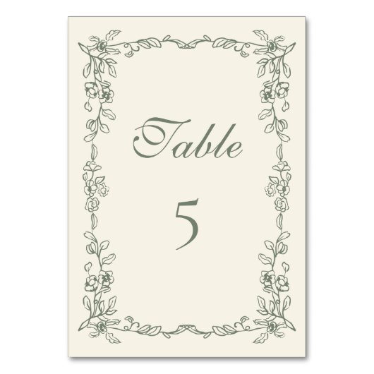 Elegante Sage Green  Bloemenbruiloft Kaart (Voorkant)