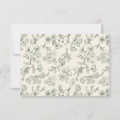 Elegante Sage Green Bloemenbruiloft RSVP Kaartje (Achterkant)
