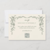Elegante Sage Green  Bloemenbruiloft RSVP Kaartje (Voorkant)