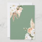 Elegante Sage Green Boho Bloemen Fall Wedding Kaart (Achterkant)