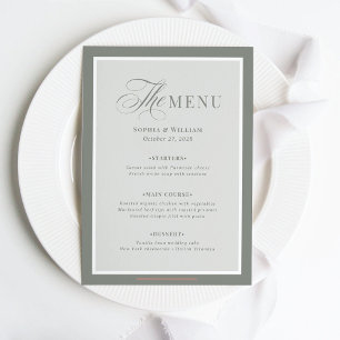 Elegante Sage Green Border   Classic Luxe Menu