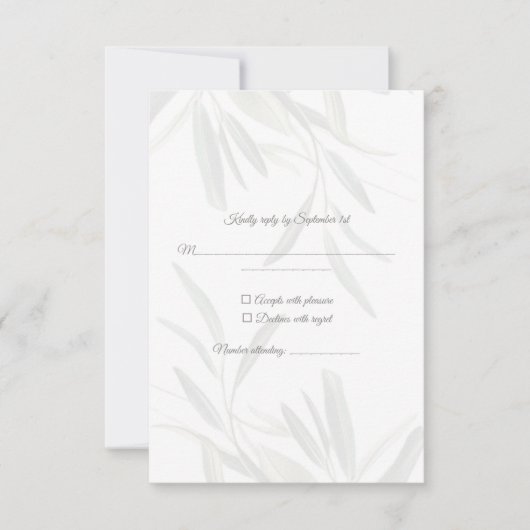 Elegante Sage Green Botanical RSVP (Voorkant)