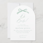 Elegante Sage Green Bow Genderneutraal Baby shower Kaart (Voorkant)