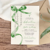 Elegante Sage Green Bow & Rozenkrans toewijding Kaart