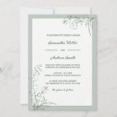 Elegante Sage Green bruiloft Kaart (Voorkant)