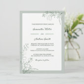 Elegante Sage Green bruiloft Kaart (Staand voorkant)