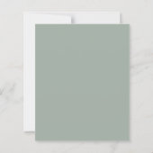 Elegante Sage Green Budget Huwelijksuitnodiging (Achterkant)