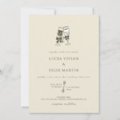 Elegante Sage Green Champagne bruiloft Kaart (Voorkant)