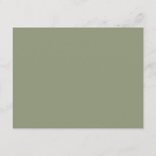 Elegante Sage Green Cream Script Wedding Details Informatiekaartje (Achterkant)