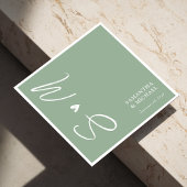 Elegante Sage Green Custom Initialen bruiloft serv Servet