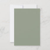 Elegante Sage Green en White Script Wedding Bedankkaart (Achterkant)