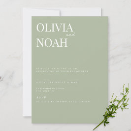 Elegante Sage Green Engagement Party uitnodiging