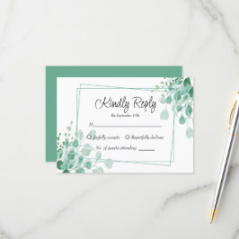 Elegante Sage Green Eucalyptus Greenery RSVP kaart