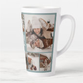 Elegante Sage Green Family Fotocollage Keepsake Latte Mok (Rechts)