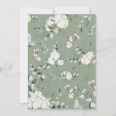 Elegante Sage Green Floral Baby in Bloom Kaart (Achterkant)