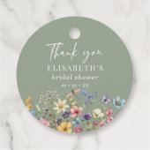 Elegante Sage Green Floral Bedankt Vrijgezellenfee Bedankjes Labels (Achterkant)