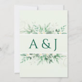 Elegante Sage Green Floral bruiloft uitnodiging (Achterkant)