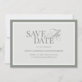Elegante Sage Green foto | Classic Luxe Save The Date (Voorkant)