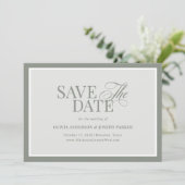 Elegante Sage Green foto | Classic Luxe Save The Date (Staand voorkant)