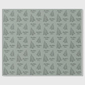 Elegante Sage Green gepersonaliseerde kerst Cadeaupapier (Vlak)