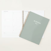 Elegante Sage Green gepersonaliseerde naam - Planner (Display)