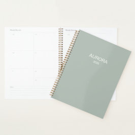 Elegante Sage Green gepersonaliseerde naam - Planner