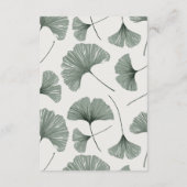 Elegante Sage Green Ginkgo Leaf Wedding Details Informatiekaartje (Achterkant)