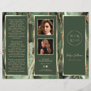 Elegante Sage Green Gold Agaat Brochure