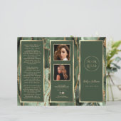 Elegante Sage Green Gold Agaat Brochure (Staand voorkant)