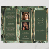 Elegante Sage Green Gold Agaat Brochure (Voorkant / Achterkant)