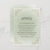 Elegante Sage Green Gold Details Informatiekaartje (Voorkant / Achterkant)