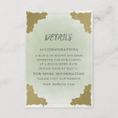 Elegante  Sage Green Gold Details Informatiekaartje (Voorkant)