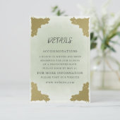 Elegante Sage Green Gold Details Informatiekaartje (Staand voorkant)