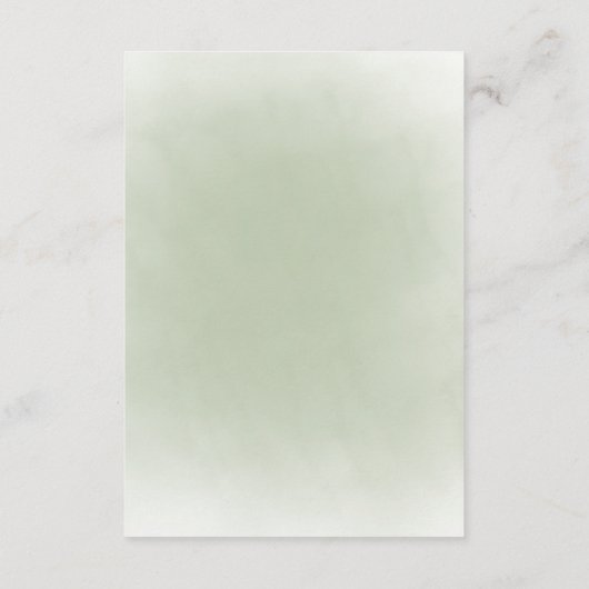 Elegante  Sage Green Gold Details Informatiekaartje (Achterkant)