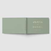 Elegante Sage Green Gold Modern Minimalist Gastenboek (Volledig)