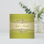 Elegante Sage Green Gold Party Uitnodigingen (Staand voorkant)