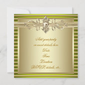 Elegante Sage Green Gold Party Uitnodigingen (Achterkant)