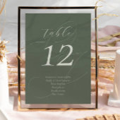 Elegante Sage Green Guest Names Script Wedding Kaart