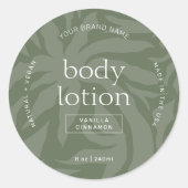 Elegante Sage Green Lotion Jar Ronde Product Label (Voorkant)