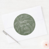 Elegante Sage Green Lotion Jar Ronde Product Label (Envelop)